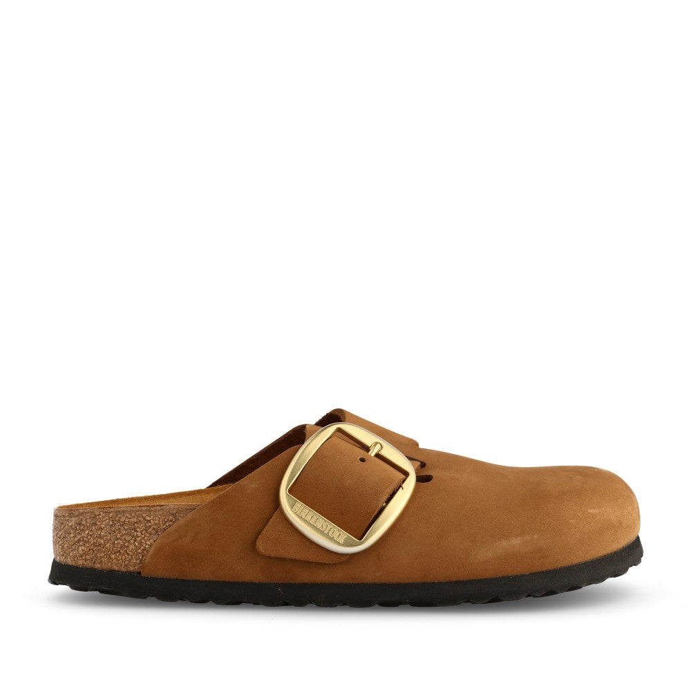 Birkenstock Ladies 1032949 Boston Big Buckle Nubuck Clog In Tan