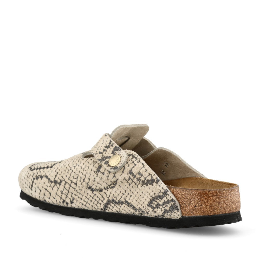 Ladies 1033086 Boston Rivet Suede Clog In Snake