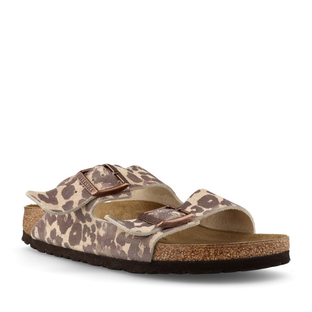 Ladies 1033330 Arizona Double Strap Mule In Leopard