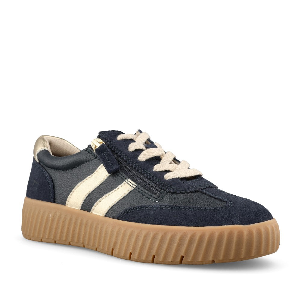 Ladies 8-3729 Laced Trainer In Navy