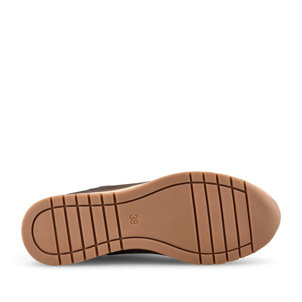 Marco Tozzi Ladies 2-24780 Ladies Wedge Zip Up Trainer in Choco