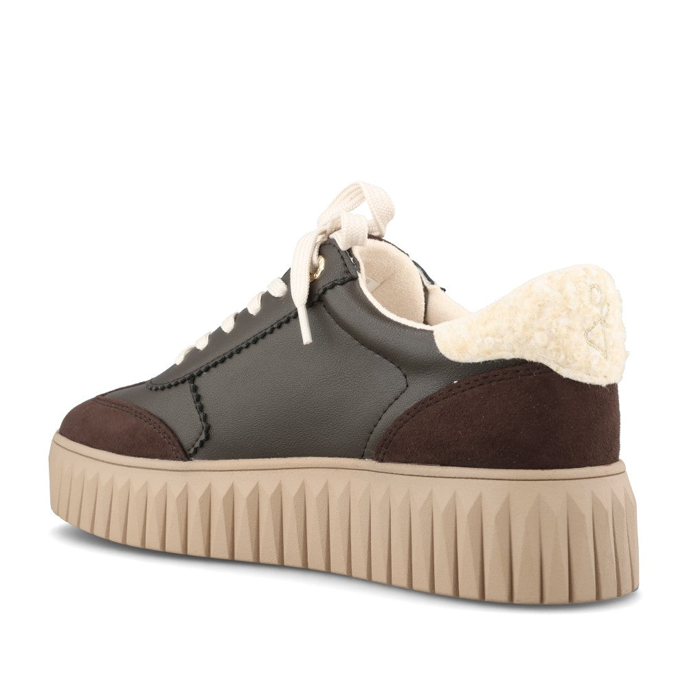 Marco Tozzi Ladies 2-83702 Ladies Laced Trainer in Mocha