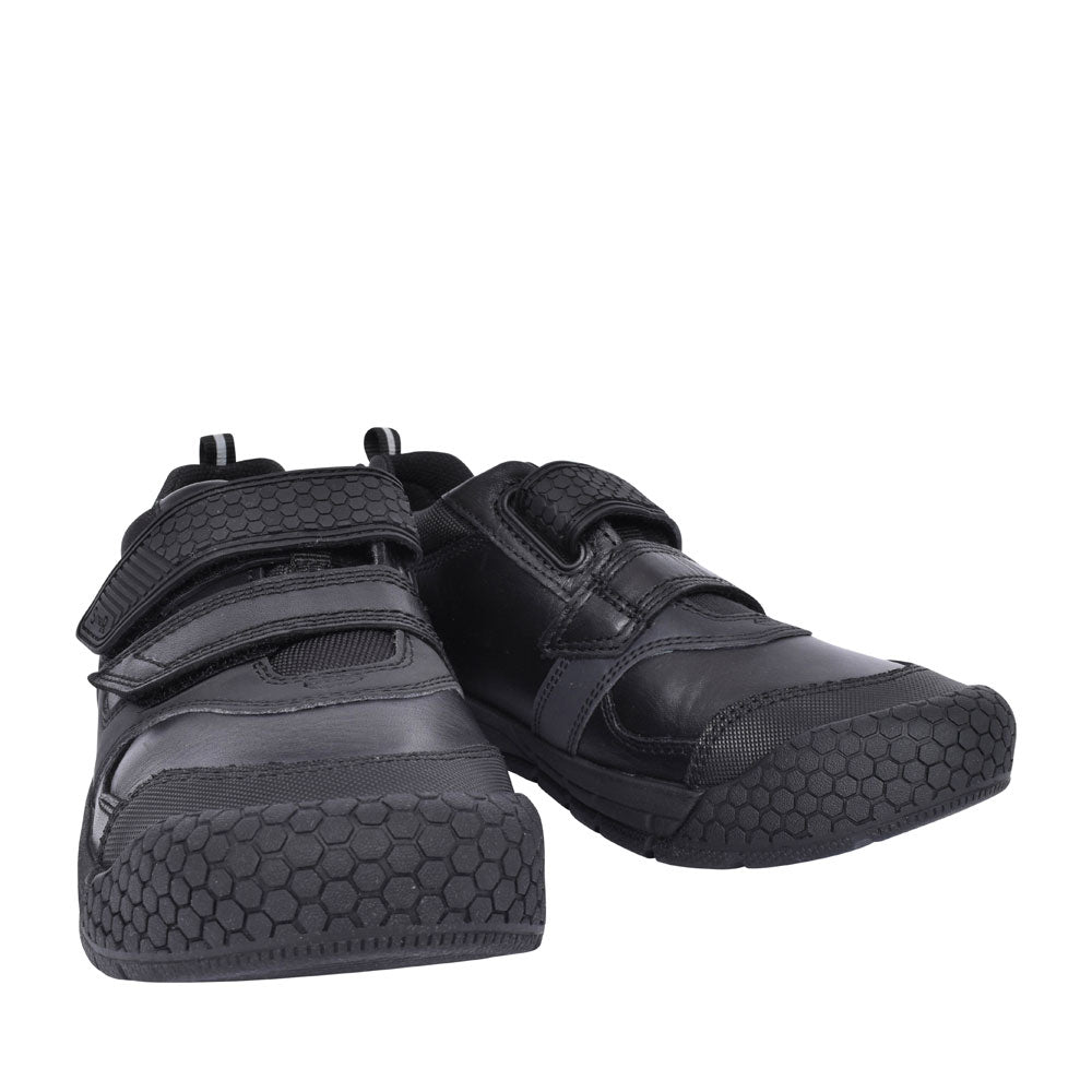 Start Rite Boys Strike E-FIT Leather Velcro Shoe in Black