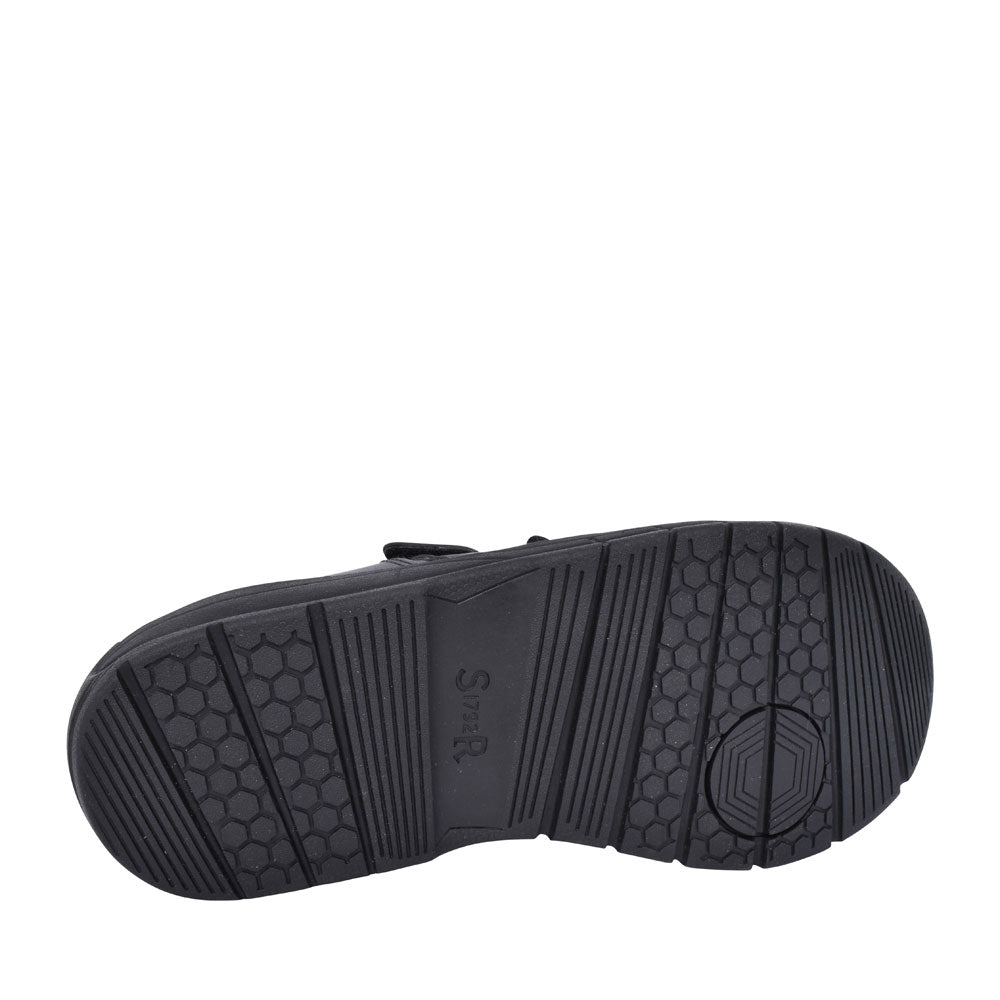 Start Rite Boys Strike E-FIT Leather Velcro Shoe in Black