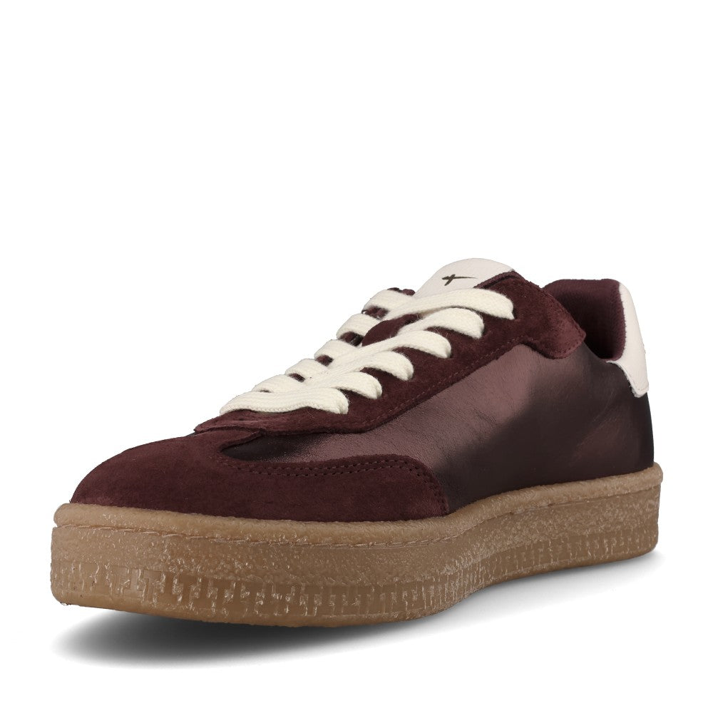 Tamaris Ladies 1-23723 Laced Trainer in Burgandy