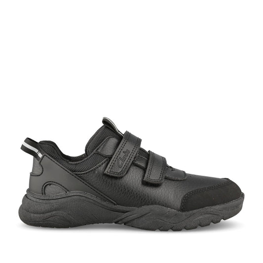 Boys Feather Shine K Black Velcro Trainer In Kids G Fit