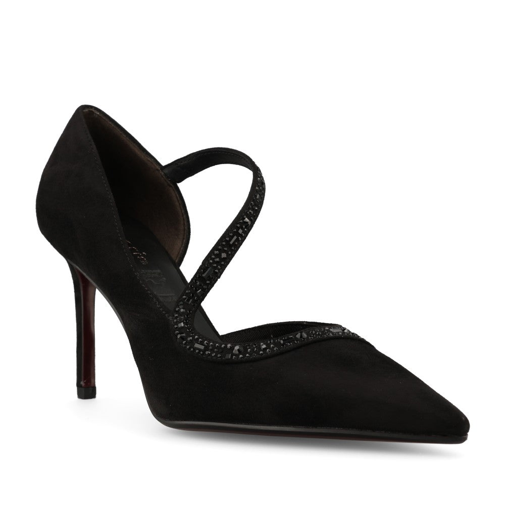 Tamaris Ladies 1-22443 Cut Out High Heel Court Shoe In Black