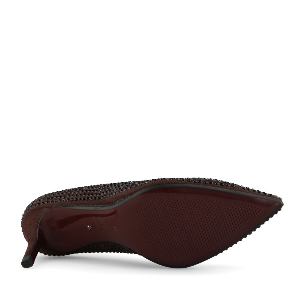 Tamaris Ladies 1-22468 Embellished High Heel Court In Mocha