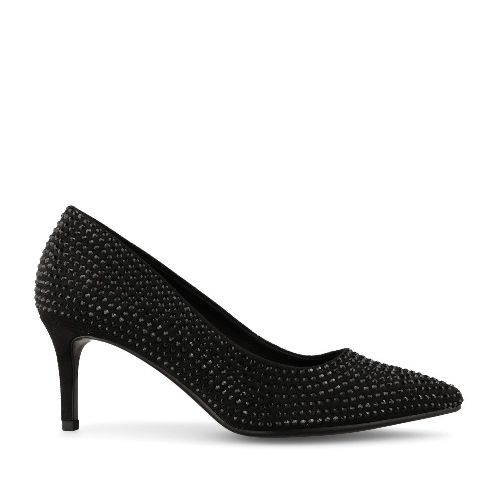 Tamaris Ladies 1-22468 Embellished High Heel Court In Black