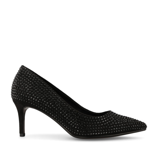Tamaris Ladies 1-22468 Embellished High Heel Court In Black