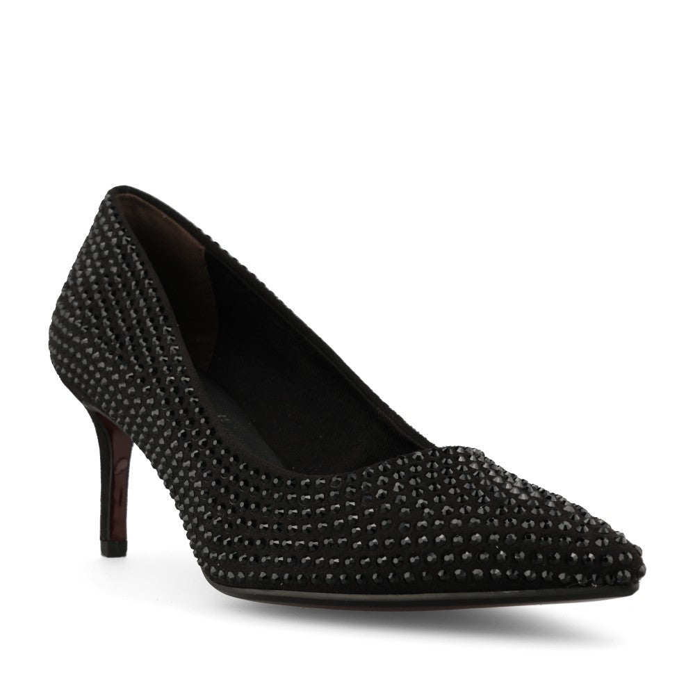 Tamaris Ladies 1-22468 Embellished High Heel Court In Black