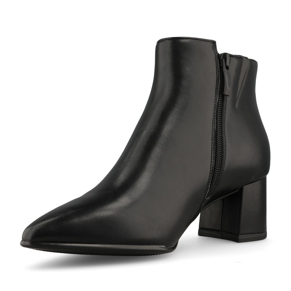 Tamaris Ladies 1-25023 Block Heel Ankle Boot In Black