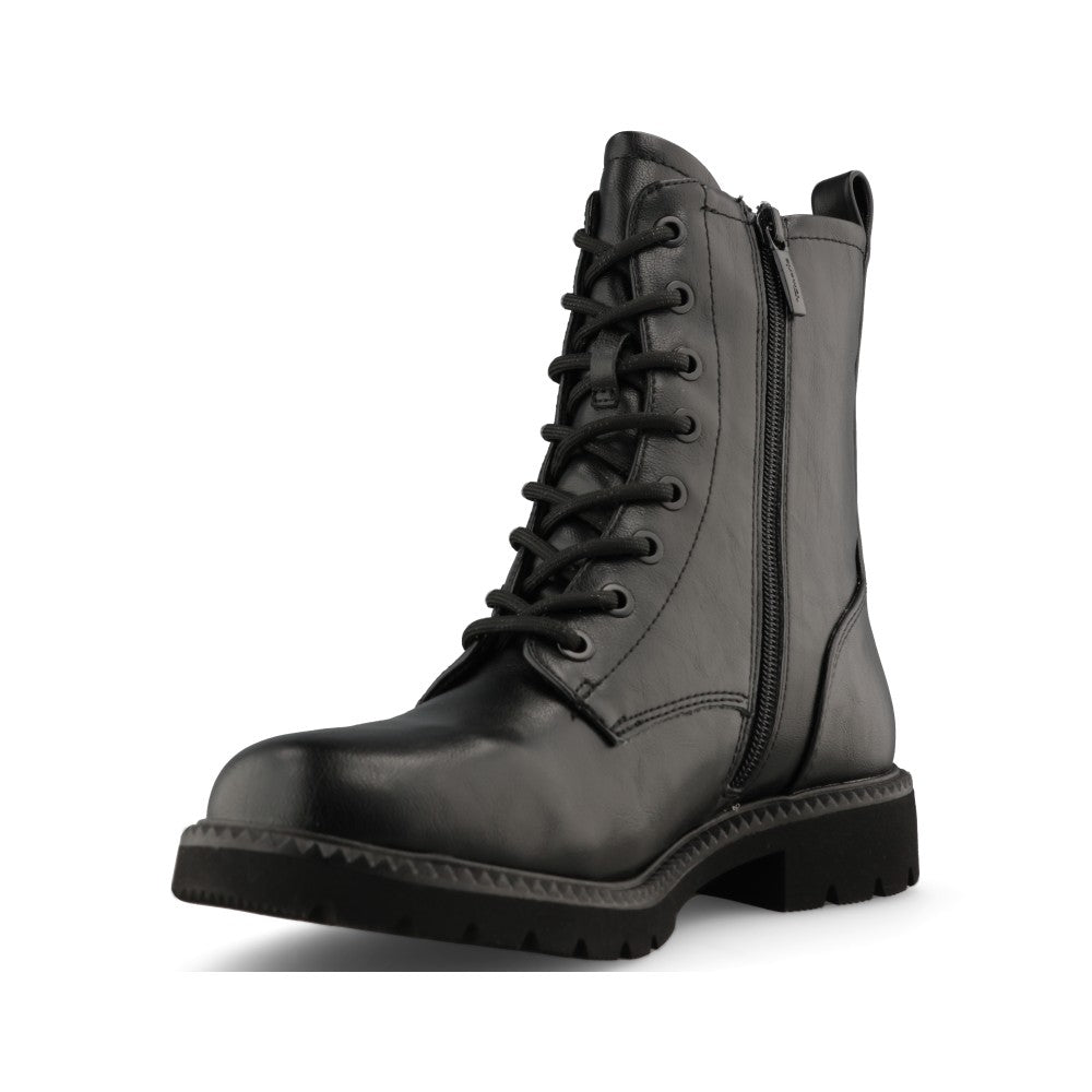 Tamaris Ladies 1-25215 Laced Ankle Boot In Black