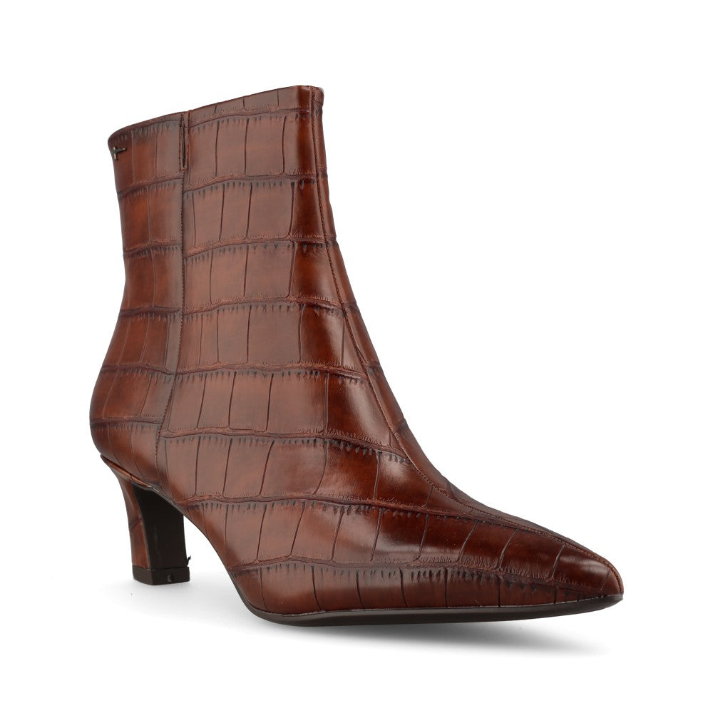 Tamaris Ladies 1-25384 Mid Heel Ankle Boot In Dark Brown