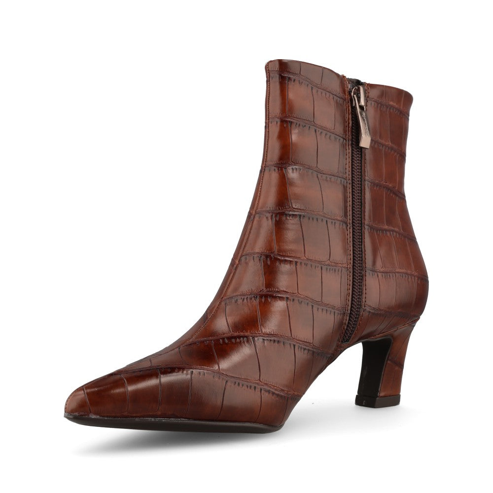 Tamaris Ladies 1-25384 Mid Heel Ankle Boot In Dark Brown