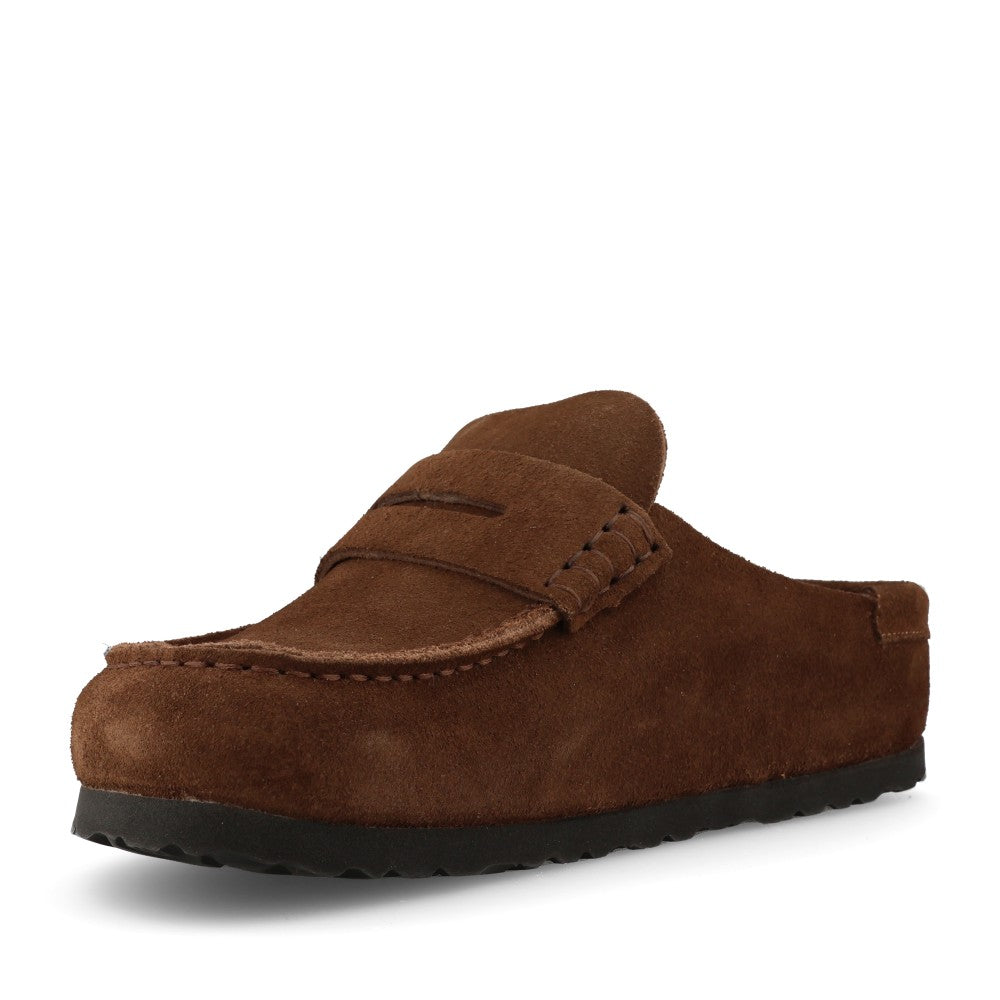 Ladies Naples 1031701 Leather Mule In Dark Brown Suede