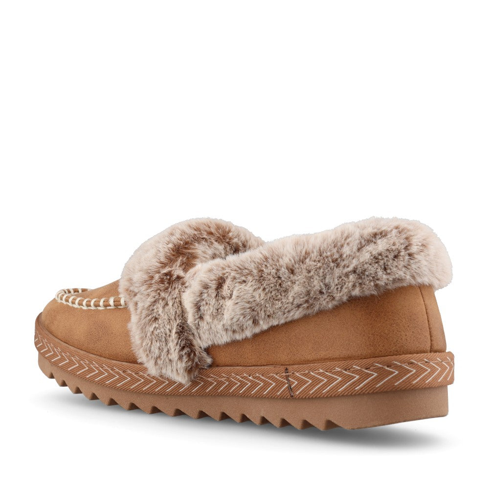 Skechers Ladies 113668 Bobs Cozy Kiss Snug Stitch Slipper In Brown