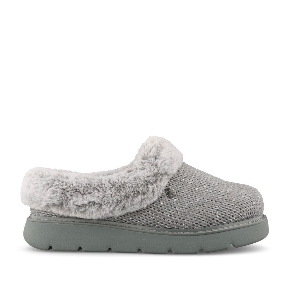 Skechers Ladies 114668 Bobs Keepsakes Lite B Bright Slipper In Grey Sparkle