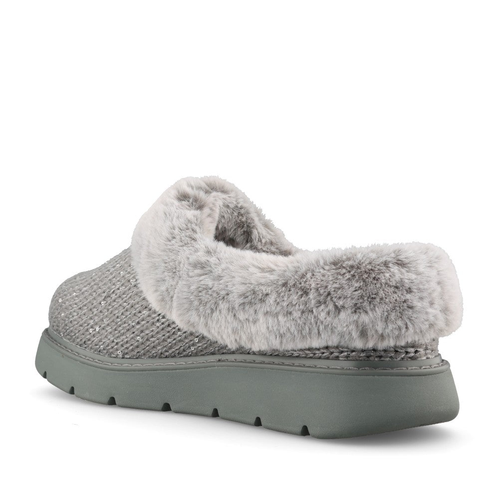 Skechers Ladies 114668 Bobs Keepsakes Lite B Bright Slipper In Grey Sparkle