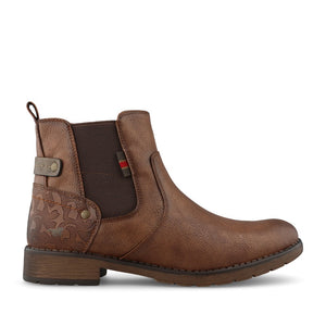 Mustang Ladies 15M0052002 Ankle Boot In Cognac