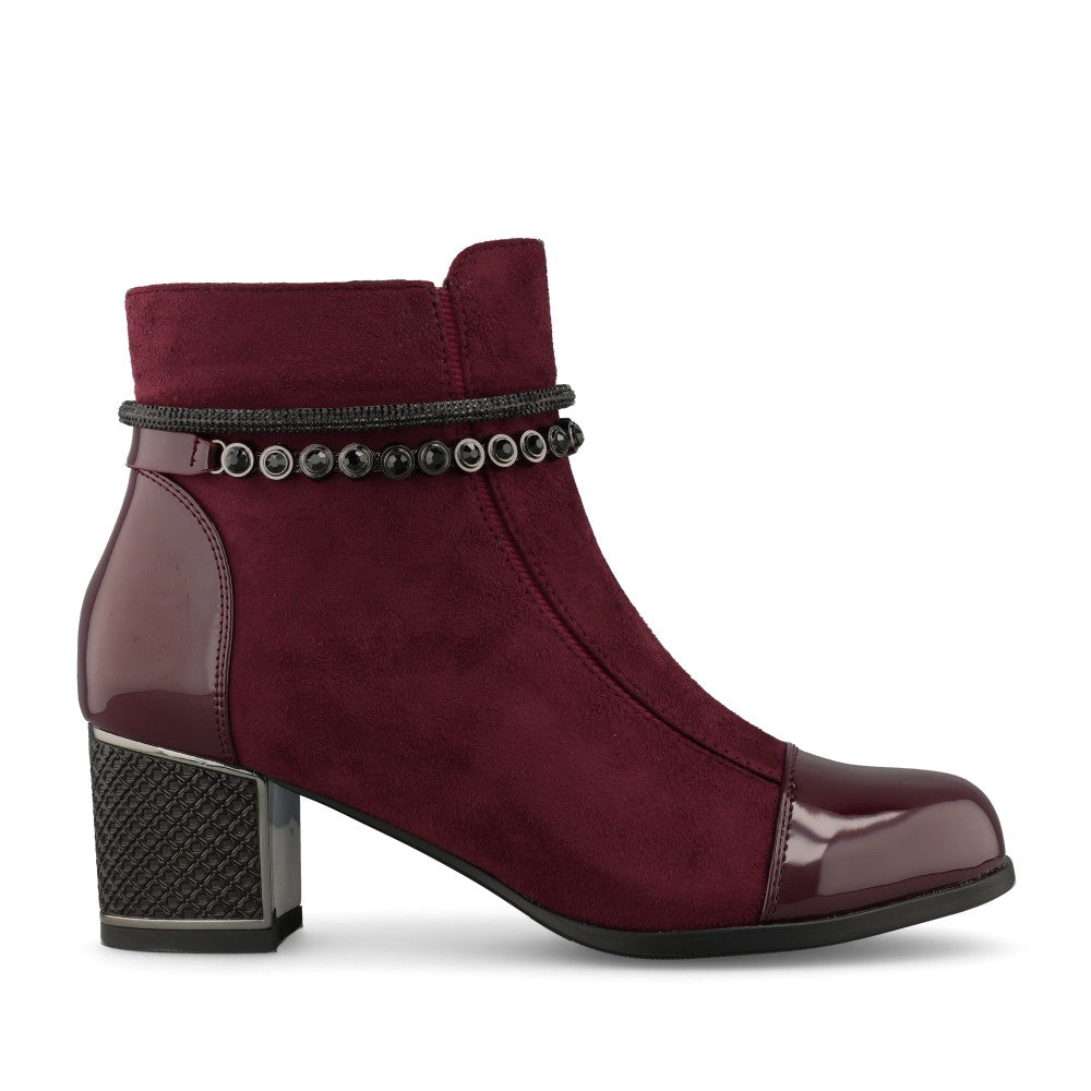 Redz Ladies 1901 Ankle Boot In Burgundy
