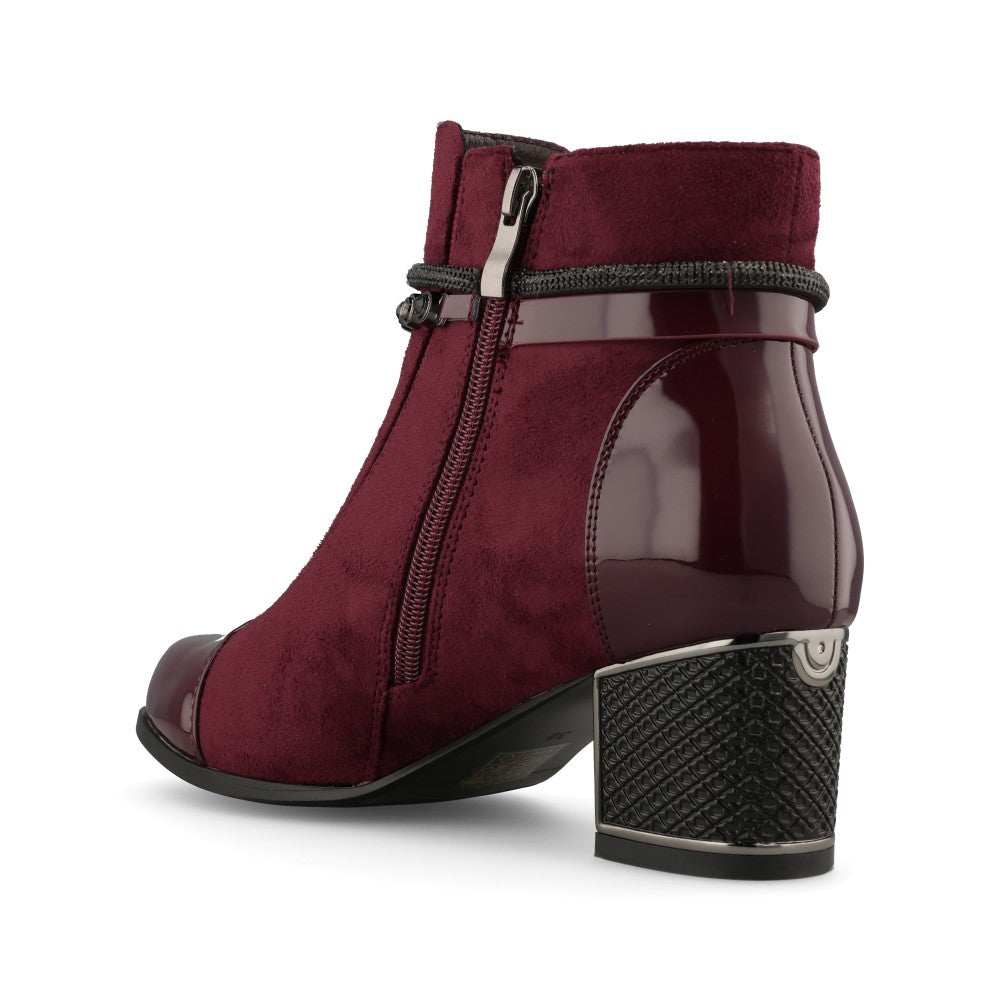 Redz Ladies 1901 Ankle Boot In Burgundy