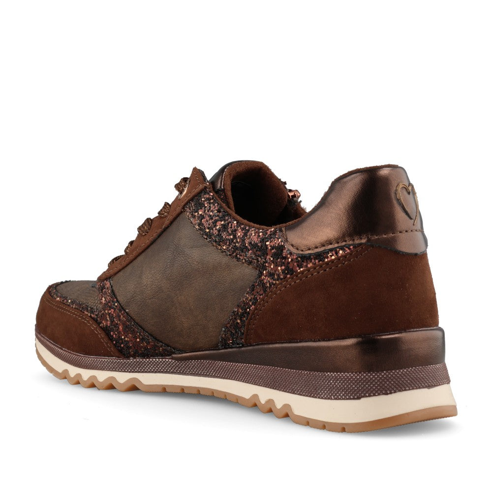 Marco Tozzi Ladies 2-23704 Ladies Laced Trainer in Choco