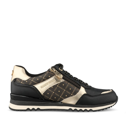 Marco Tozzi Ladies 2-23710 Ladies Laced Trainer in Black Multi