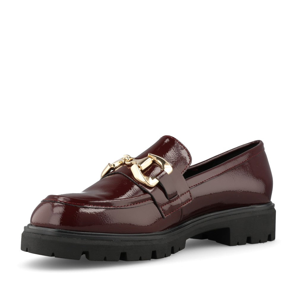 Marco Tozzi Ladies 2-24700 Ladies Patent Loafer in Burgandy