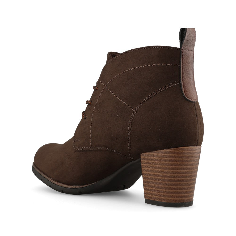 Marco Tozzi Ladies 2-25107 High Heel Laced Ankle Boot In Mocha