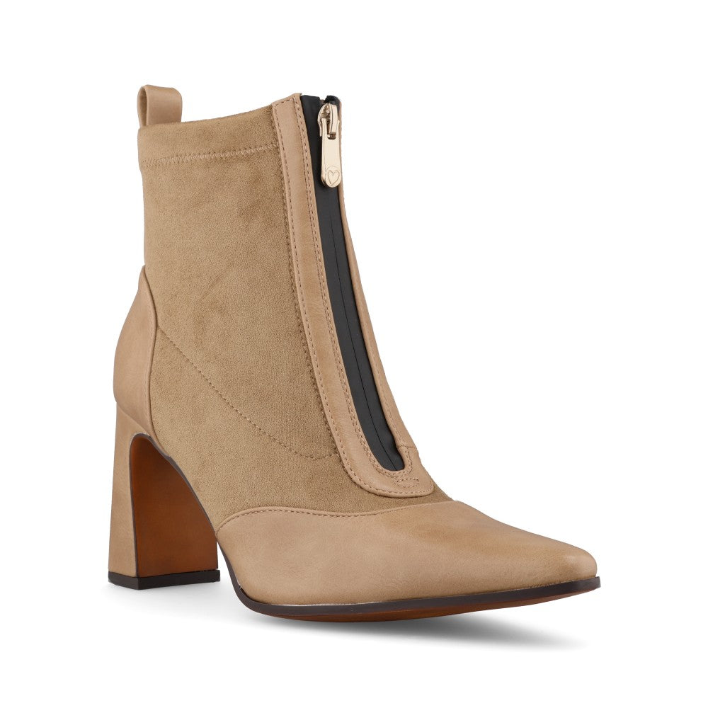 Marco Tozzi Ladies 2-25334 High Heel Ankle Boot in Beige