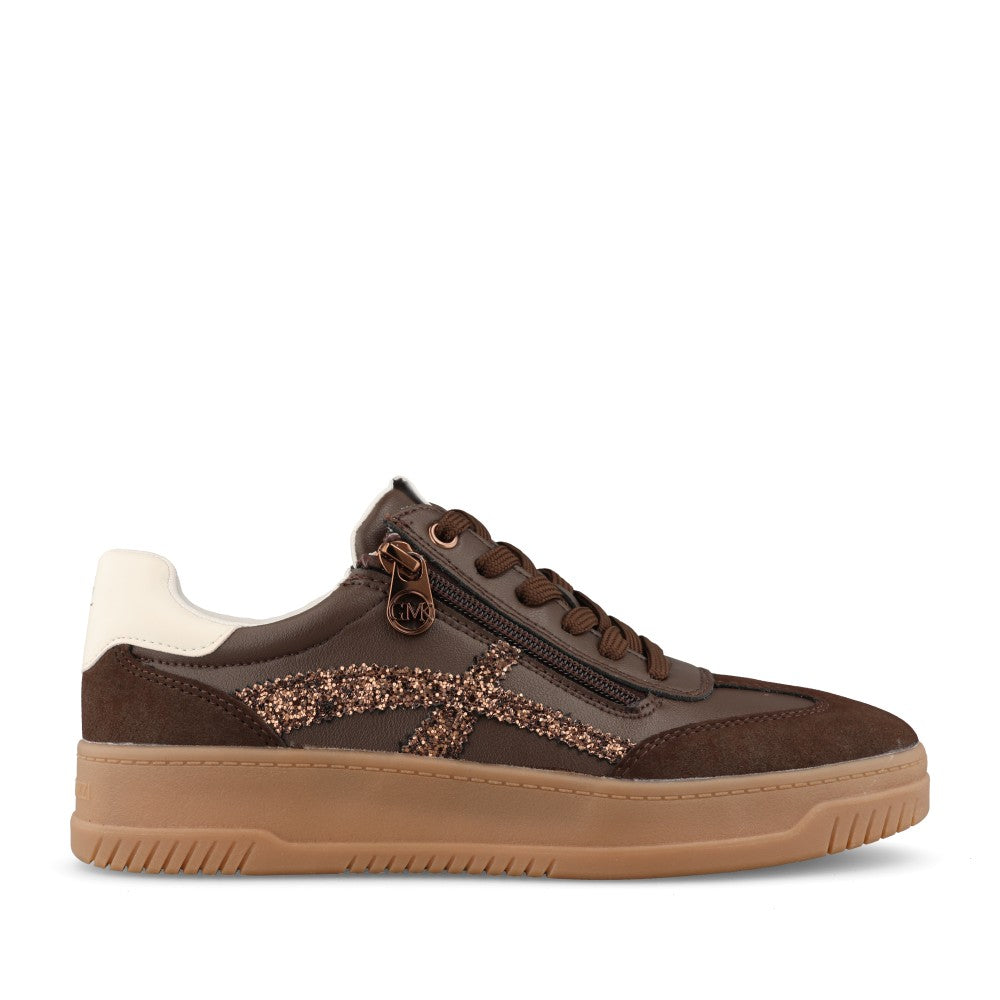 Marco Tozzi Ladies 2-83706 Ladies Laced Trainer in Choco
