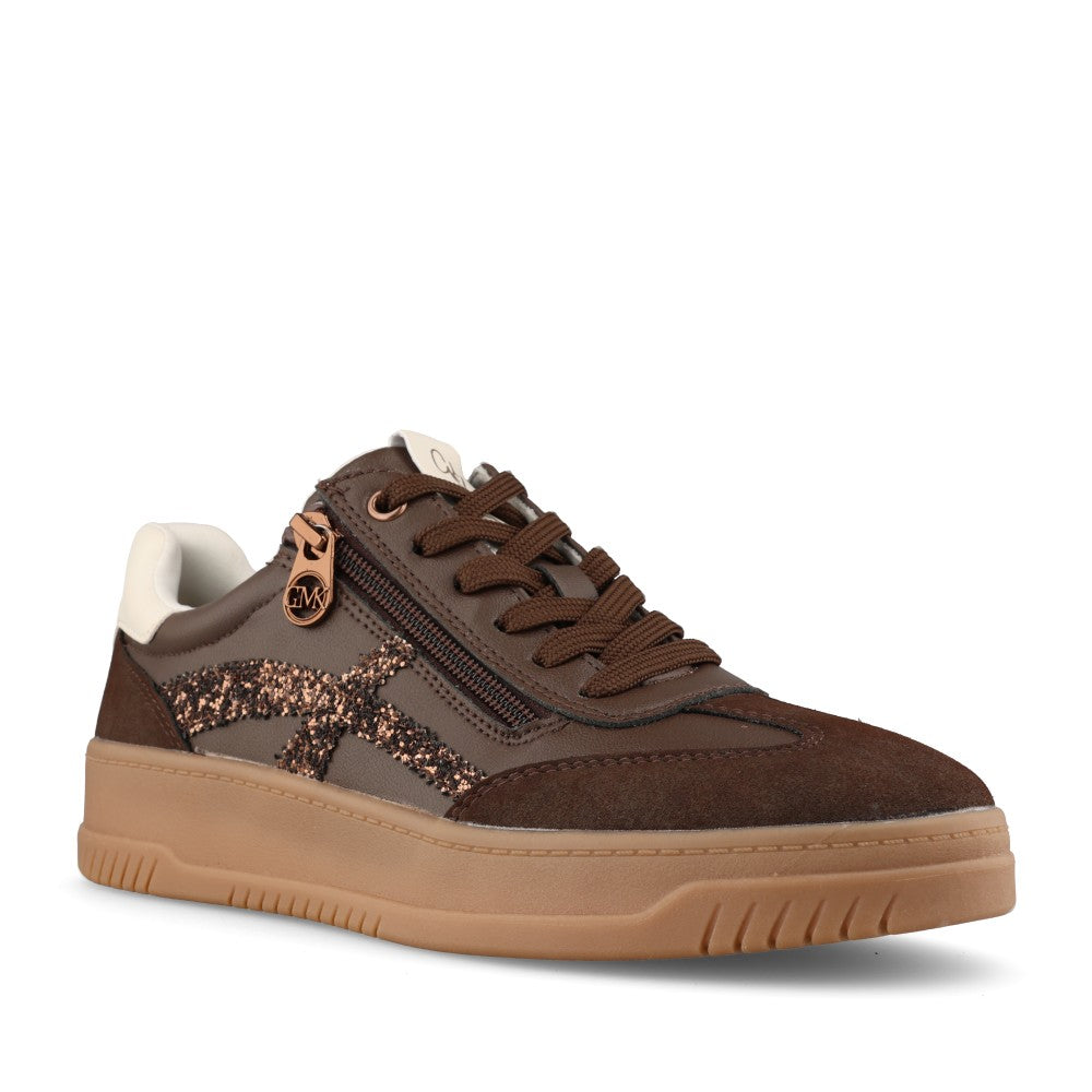 Marco Tozzi Ladies 2-83706 Ladies Laced Trainer in Choco