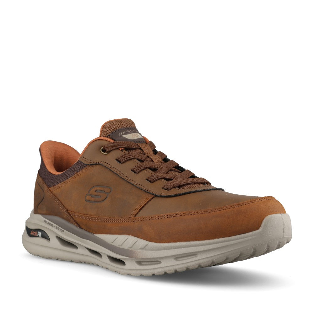 Skechers Mens 210981 Arch Fit Orvan Moxley Trainer In Brown