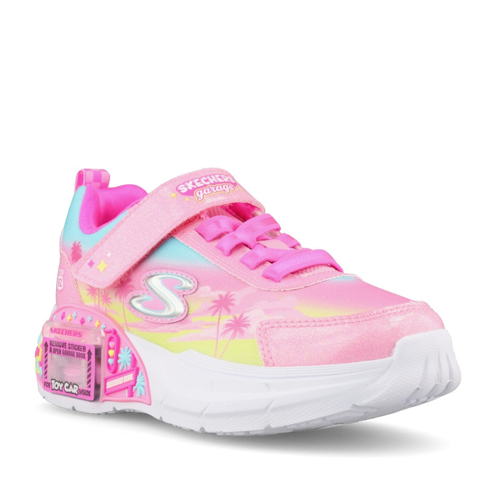 Skechers Girls 304351L Glam Racer Trainer in Pink Multi