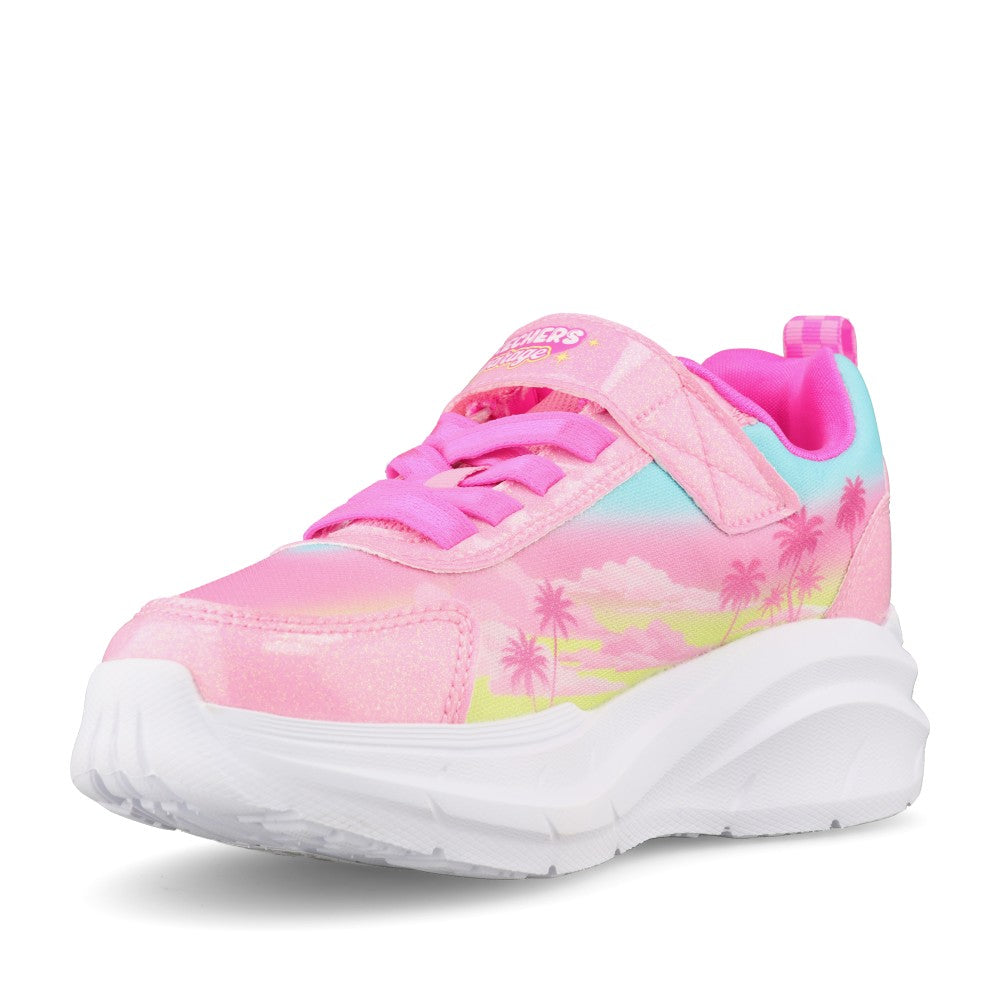 Skechers Girls 304351L Glam Racer Trainer in Pink Multi