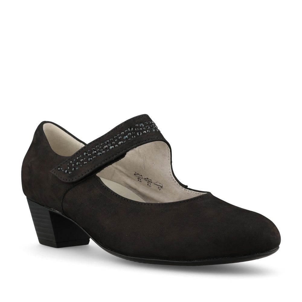 Ladies 358311 Mary Jane Shoe in Black Nubuck