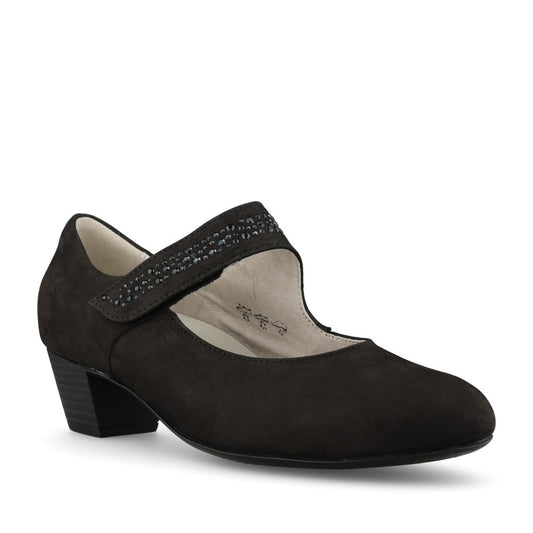 Ladies 358311 Mary Jane Shoe in Black Nubuck