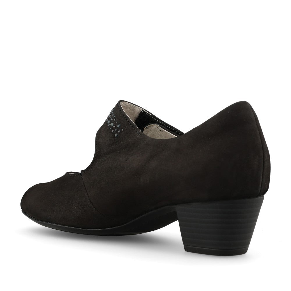 Ladies 358311 Mary Jane Shoe in Black Nubuck