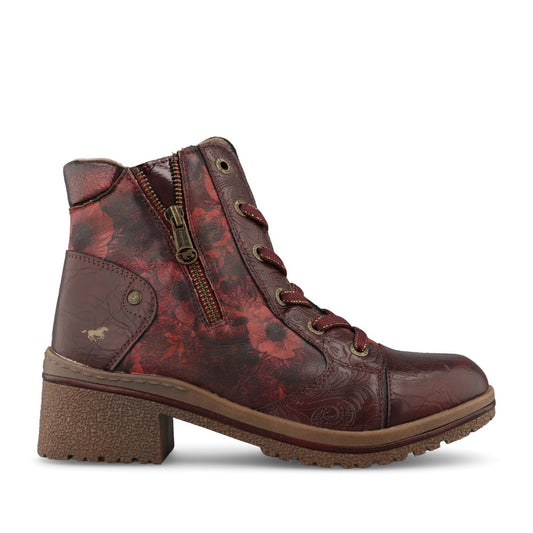 Mustang Ladies 36M0092001 Ankle Boot In Burgundy