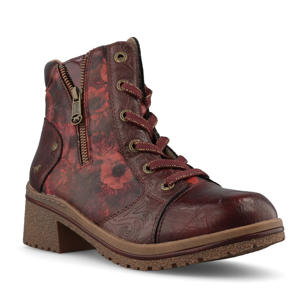 Mustang Ladies 36M0092001 Ankle Boot In Burgundy