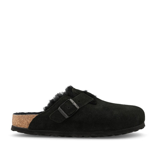 Birkenstock Ladies 259883 Boston Nf Shearling Mule In Black