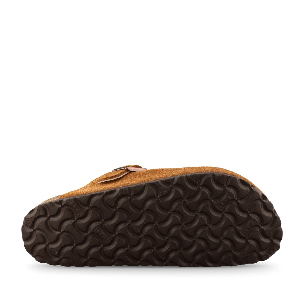 Birkenstock Ladies 1001141 Boston Shearling Suede Clog In Tan