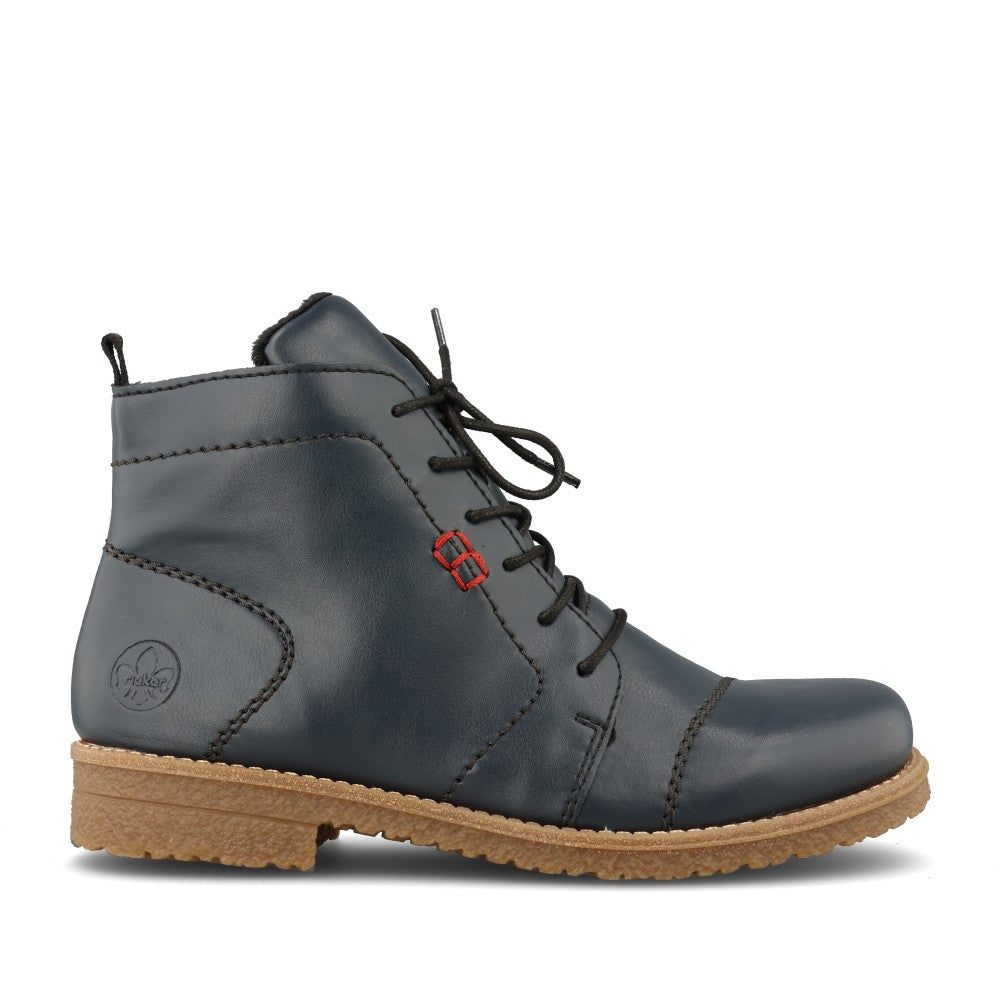 Rieker Ladies 73500 Lace Boot In Blue