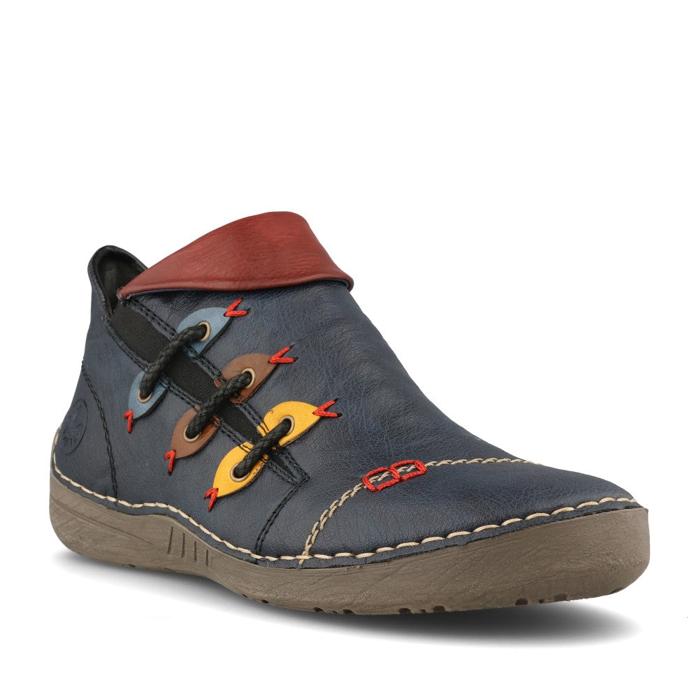 Rieker Ladies 72581 Ankle Boot In Blue