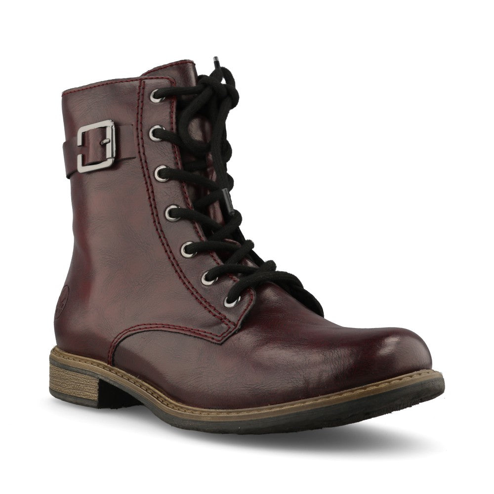 Rieker Ladies 74802 Lace Boot In Red