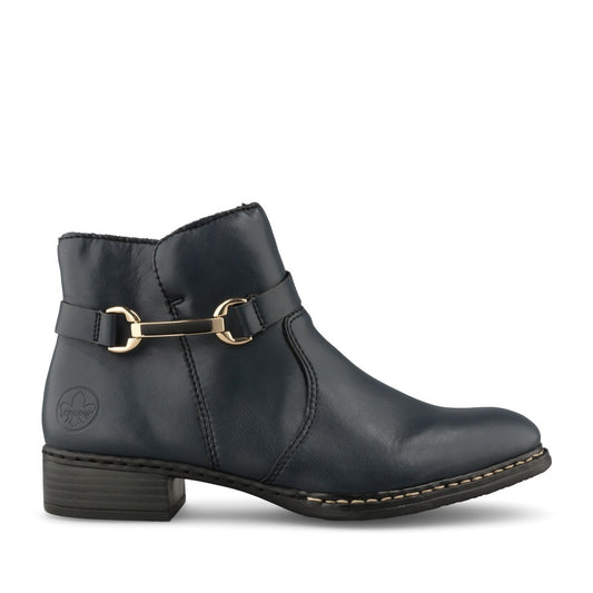 Rieker Ladies 73487 Ankle Boot In Blue
