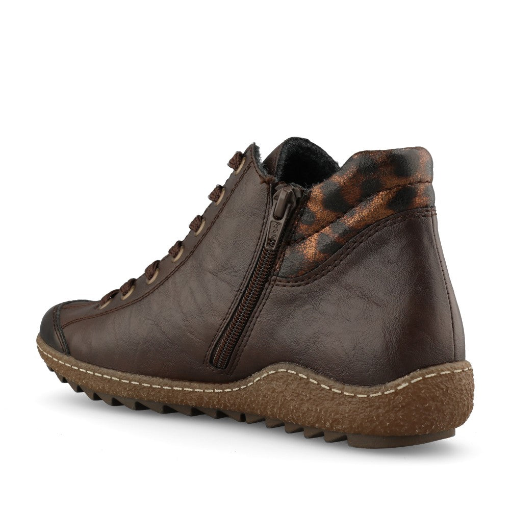 Rieker Ladies L7514 Lace Boot In Brown