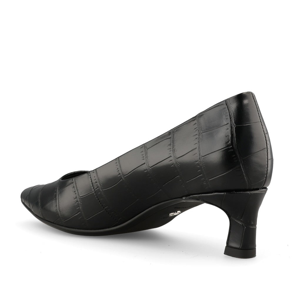 Tamaris Ladies 1-22351 Mid Heel Court In Black