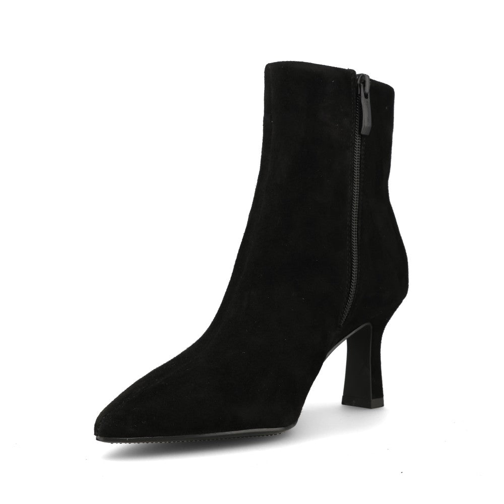 Tamaris Ladies 1-25358 Suede Slim Heel Ankle Boot In Black